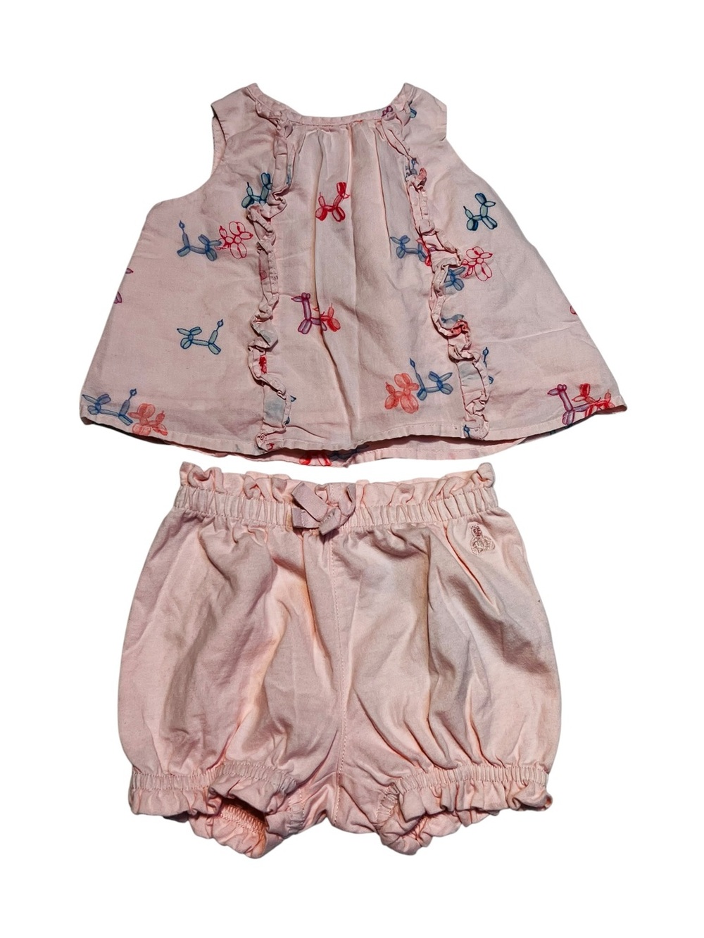 GAP Pink Balloon Animal Print Ruffle Tank & Shorts Set‎
